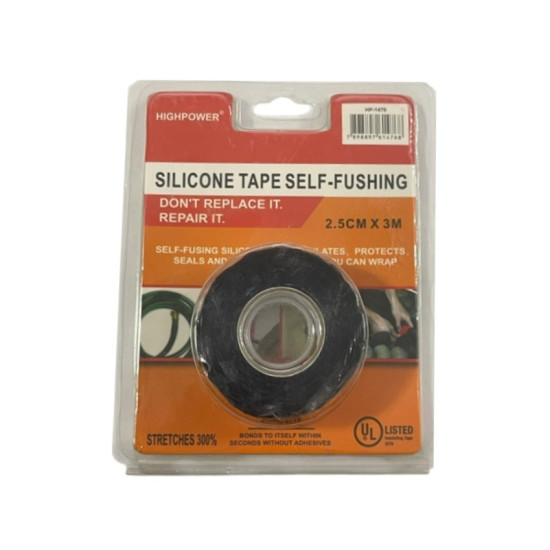 Μονωτική Ταινία Σιλικόνης 25mm x 3m Μαύρη HP-1476 HIGHPOWER Μονωτική Ταινία Σιλικόνης 25mm x 3m Μαύρη HP-1476 HIGHPOWER