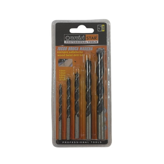 Τρυπάνια Ακίδος Ξύλου για Κατσαβιδιέρα  Σετ 5 τεμαχίων 4 – 10mm