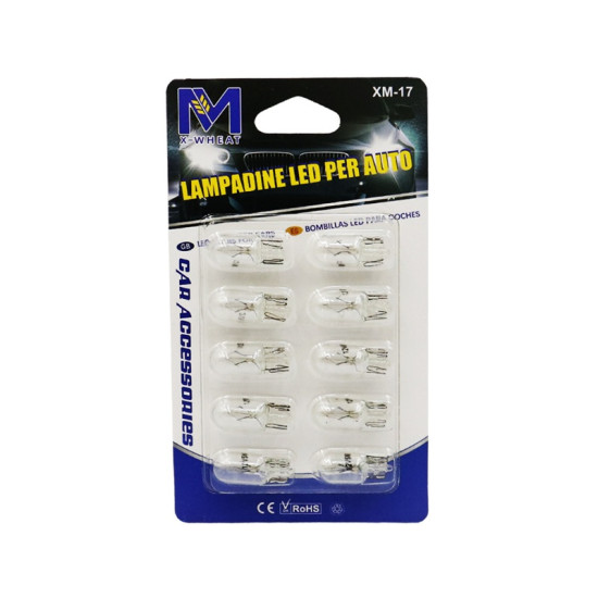 Λάμπες Αυτοκινήτου T10 / W5W Αλογόνου Λευκό 12V 5W 10τμχ