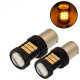 Ζευγάρι Μονοπολική Λάμπα LED CANBUS 1156 BA15S 30 SMD 12-24V 2500LM Πορτοκαλί OEM