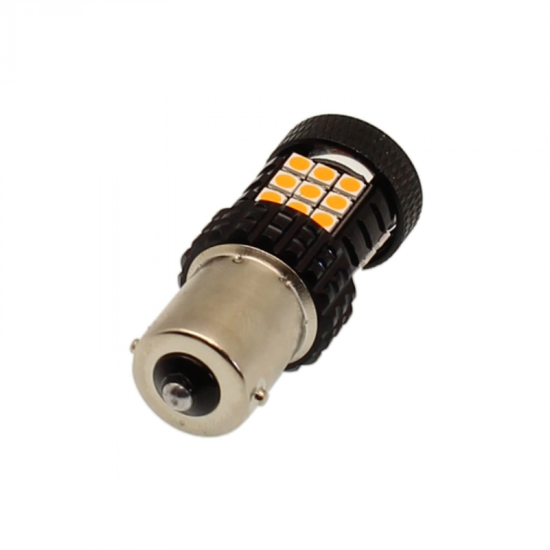 Ζευγάρι Μονοπολική Λάμπα LED CANBUS 1156 BA15S 30 SMD 12-24V 2500LM Πορτοκαλί OEM