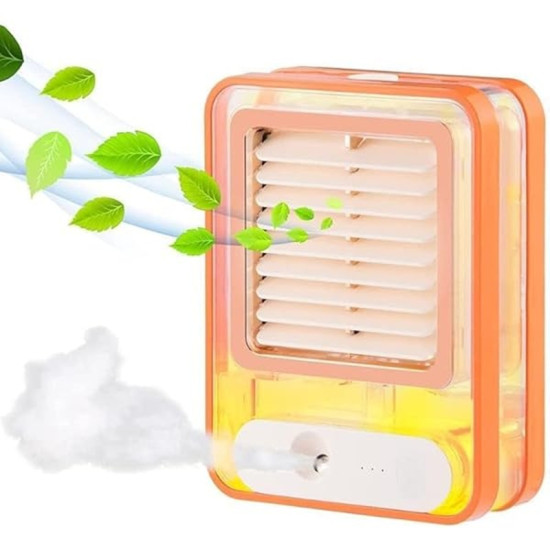 Φορητό Mini Air Cooler – Κλιματιστικό – Υγραντήρας USB με 3 Ταχύτητες FH-168 Πορτοκαλί