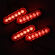 Σετ φανάρια LED κόκκινα 6 SMD 12V/24V με 15 λειτουργίες και χειριστήριο 4 τεμαχίων IP66 OEM