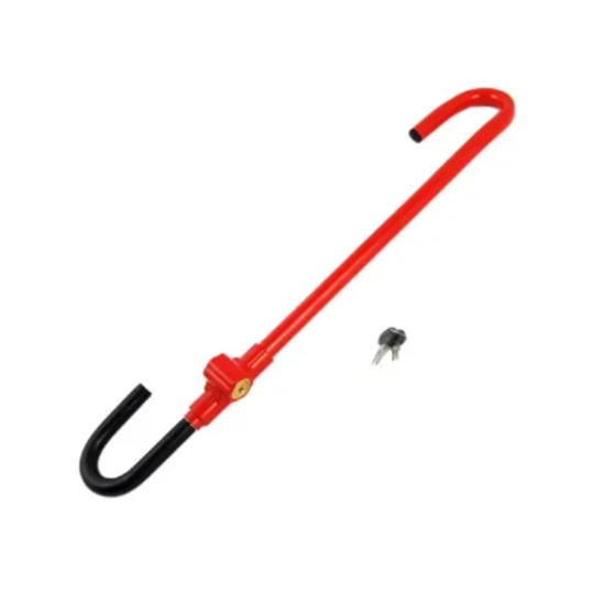 Αντικλεπτικό μπαστούνι τιμονιού αυτοκινήτου με κλειδιά CQ-6082 κόκκινο