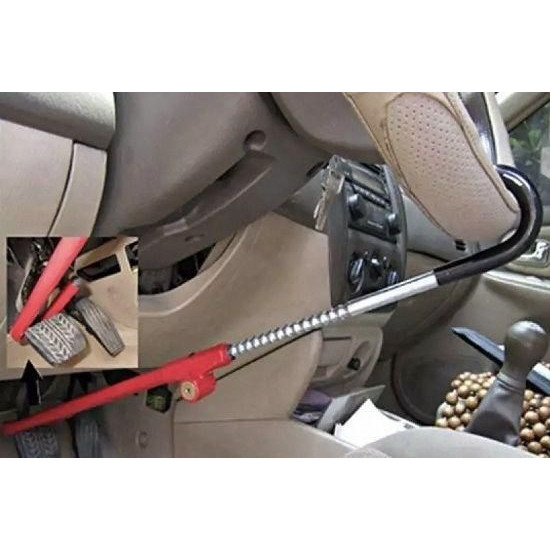 Αντικλεπτικό μπαστούνι τιμονιού αυτοκινήτου με κλειδιά CQ-6082 κόκκινο