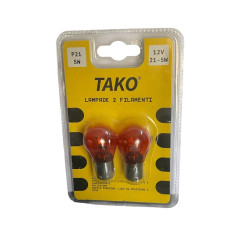 Λάμπες Αυτοκινήτου μονοπολικές P21/5W 12V 2τμχ Πορτοκαλί