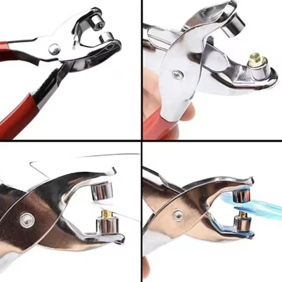 Σετ πένσας 3 τεμαχίων τρυπητήρα, κρίκου και κουμπώματος Κόκκινο - ΟΕΜ