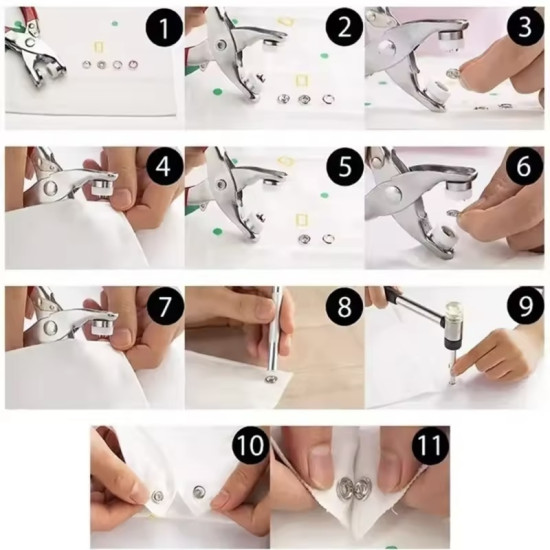 Σετ πένσας 3 τεμαχίων τρυπητήρα, κρίκου και κουμπώματος Κόκκινο - ΟΕΜ