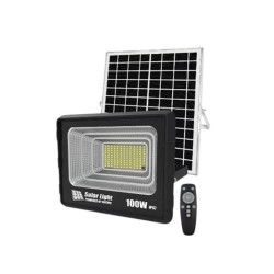 Ηλιακός Προβολέας LED 100W IP67 με πάνελ, Τηλεχειρισμό & Χρονοδιακόπτη GD-100H