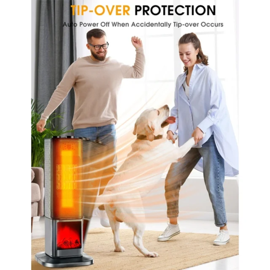 Θερμαντήρας κεραμικός χώρου 1800Watt με εφέ φλόγας τζακιού 3D