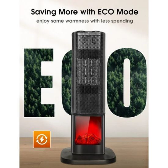 Θερμαντήρας κεραμικός χώρου 1800Watt με εφέ φλόγας τζακιού 3D