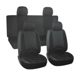 Σετ Καλύμματα Καθισμάτων Αυτοκινήτου 10τμχ Μαύρο W17893-1