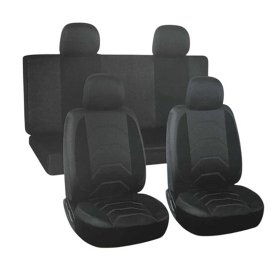 Σετ Καλύμματα Καθισμάτων Αυτοκινήτου 10τμχ Μαύρο W17893-1
