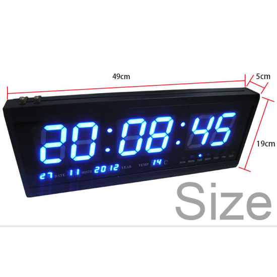 Ψηφιακό Led Ρολόι τοίχου- Ξυπνητήρι με θερμόμετρο και ημερολόγιο ΟΕΜ
