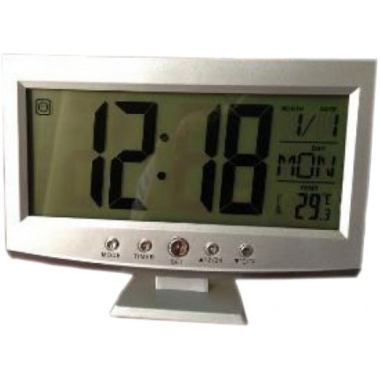 Ρολόι ημερολόγιο-ξυπνητήρι-θερμόμετρο με ευαισθησία στον ήχο ΟΕΜ