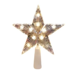Χριστουγεννιάτικη Κορυφή Δέντρου Φωτιζόμενο Αστέρι, με Λευκό Θερμό LED 220V