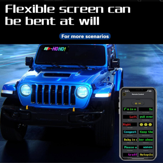 Εύκαμπτη LED Πινακίδα RGB Bluetooth με Κινούμενες Εικόνες και Κείμενο μέσω Εφαρμογής - LED Matrix Panel 7x17.3cm OEM