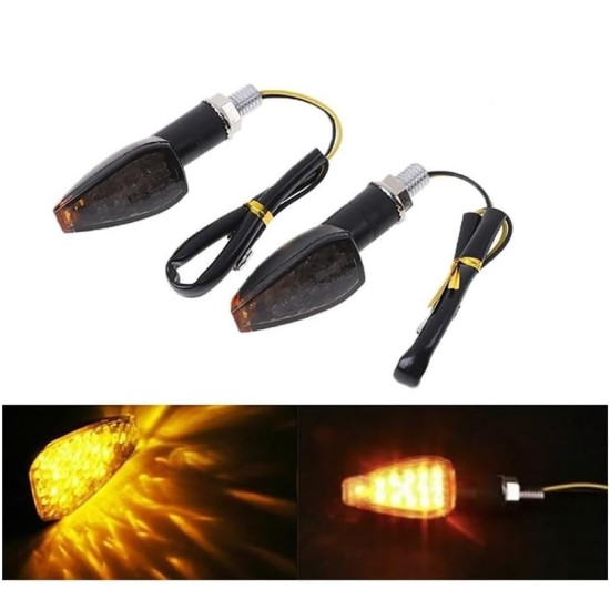 Φλας μηχανής LED πορτοκαλί universal σετ 2 τεμ. 12V IP65 OEM