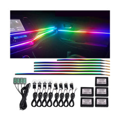 Ατμοσφαρικά φώτα εσωτερικού αυτοκινήτου RGB LED 18 σε 1 HW-0412
