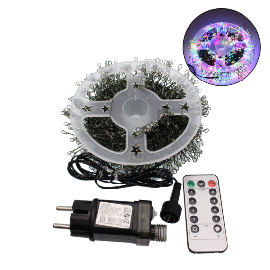Χριστουγεννιάτικα Λαμπάκια 1000 LED RGB με Τηλεχειριστήριο 30m σε Καρούλι IP44 BX-047 OEM