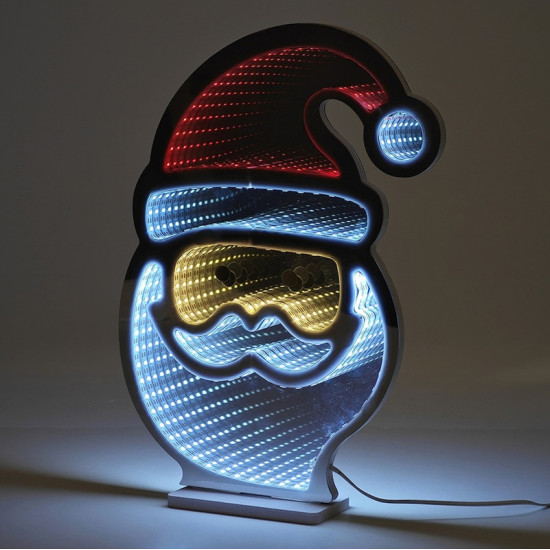 Φωτιζόμενος Διακοσμητικός Άι Βασίλης Καθρέφτης Ρεύματος 29εκ.