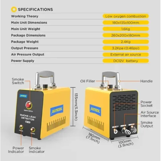 Μηχάνημα ανιχνευτή καπνού αυτοκινήτου για σύστημα EVAP AUTOOL SDT101 Μηχάνημα ανιχνευτή καπνού αυτοκινήτου για σύστημα EVAP AUTOOL SDT101