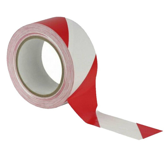Ταινία σήμανσης αυτοκόλλητη δαπέδων άσπρο-κόκκινο