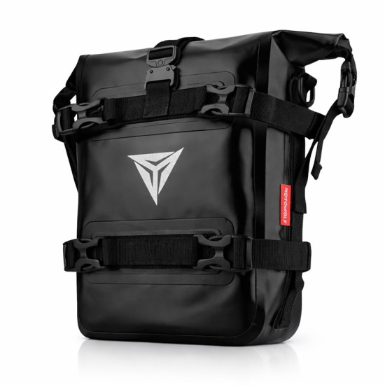 Αδιάβροχη Τσάντα 8L με Ιμάντες για πλαϊνές Μπάρες η ουρά Μοτοσικλέτας W18134-3 Μαύρη