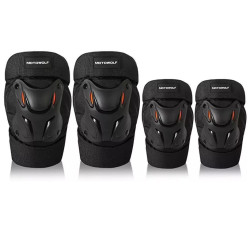 Προστατευτικές Επιγονατίδες και Επιαγκωνίδες Αναβάτη Μηχανής σε Μαύρο Motowolf MDL1010 Σετ 4τμχ