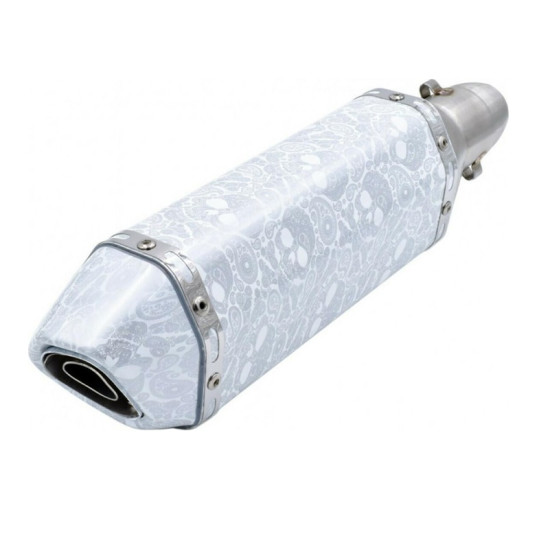 Τελικό Εξάτμισης 37-53mm Λευκό με Γκρι Σχέδια