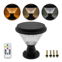 Επιτραπέζιο Ηλιακό Φωτιστικό Κήπου με Αισθητήρα Φωτός και Τηλεχειριστήριο 3000-6000K 124 SMD IP67 RZ.ZTD-Y-D-002 Rixme