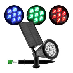 Προβολέας Καρφωτό Ηλιακό Φωτιστικό 7 LED 3W IP65 DY-35 RGB