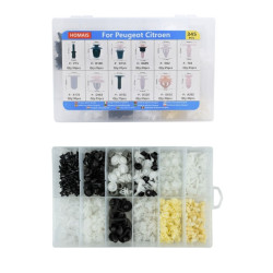 Σετ Κλιπ & Πλαστικά Πριτσίνια Αυτοκινήτου για Peugeot & Citroen 345τμχ