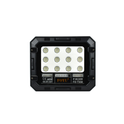 Στεγανός Ηλιακός Προβολέας IP66 Ισχύος 50W με Τηλεχειριστήριο και Ψυχρό Λευκό Φως σε Μαύρο χρώμα FO-T550