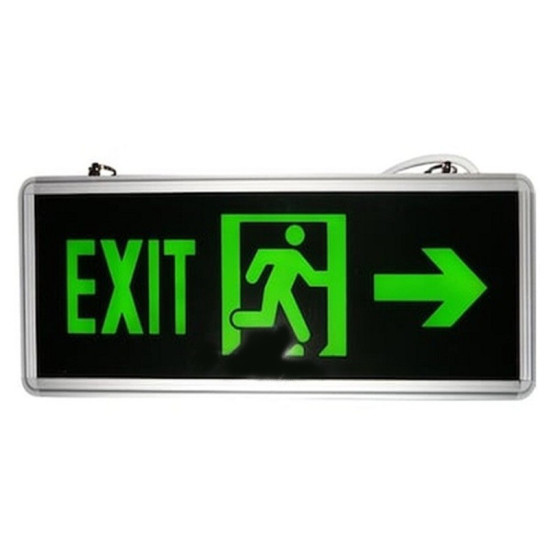 Φωτιζόμενη επιγραφή Led (EXIT) 35X15cm διπλής όψης με βέλος κατεύθυνσης για έξοδο κινδύνου επαγγελματικών χώρων 1τμχ DY-31