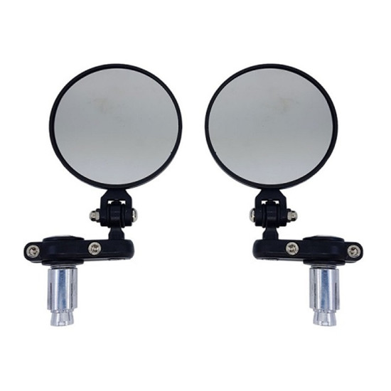 Σετ μεταλικοί στρόγγυλοι καθρέφτες οπισθοπορείας μοτοσικλέτας αντίβαρο HW-0389