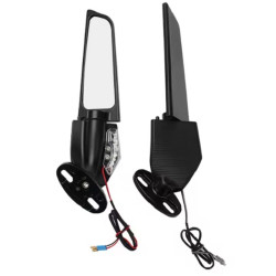 Σετ μεταλικοί περιστρεφόμενοι καθρέφτες οπισθοπορείας μοτοσικλέτας με φως LED HW-0386