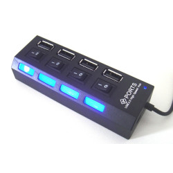 USB Hub 2.0 4 Θέσεων με διακόπτες ON/OFF ΟΕΜ