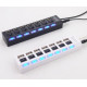 USB Hub 2.0 Hi-Speed 7 Θέσεων με διακόπτες ON/OFF ΟΕΜ