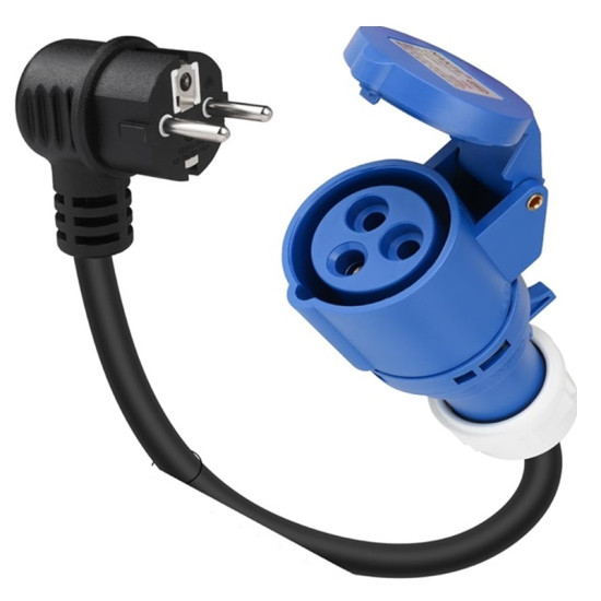 Μετατροπέας Πρίζας, Βύσμα Schuko 16A σε Πρίζα CEE 32A, 50cm – Προσαρμογέας CEE για Φορητό Φορτιστή Ηλεκτρικού Ρεύματος MZ-A005