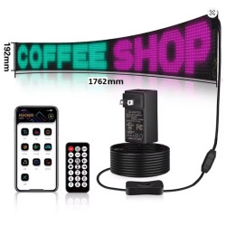 Εύκαμπτη LED Οθόνη Πάνελ Αυτοκινήτου Προσαρμοσμένου Κειμένου και Κινούμενης Εικόνας 16×192 pixel 5v 192x1762mm με Bluetooth και Τηλεχειρισμό JN-2853-83 RGB