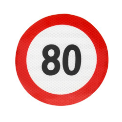 Ανακλαστική Αυτοκόλλητη Πινακίδα 3Μ 16x16cm Όριο Ταχύτητας 80χλμ W17126-3-4