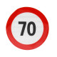 Ανακλαστική Αυτοκόλλητη Πινακίδα 3Μ 16x16cm Όριο Ταχύτητας 70χλμ W17126-2-4