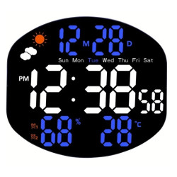 Ψηφιακό ρολόι τοίχου με μπλε ψηφία DS-3816L