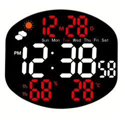 Ψηφιακό ρολόι τοίχου με κόκκινα ψηφία DS-3816L Ψηφιακό ρολόι τοίχου με κόκκινα ψηφία DS-3816L