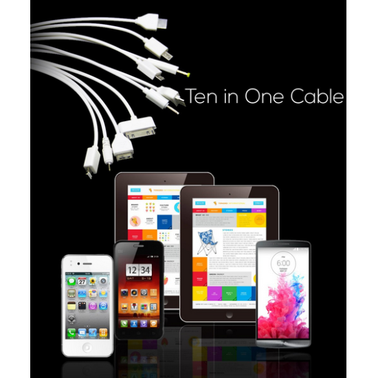 Πολυφορτιστής 10 σε 1 Universal USB για κινητα/tablet i-phone και Android ΟΕΜ