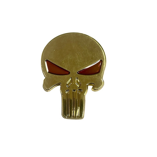 Αυτοκόλλητο μεταλλικό “Punisher” 5.8cm x 4.8cm Χρυσό – ΟΕΜ