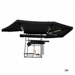 Πλαϊνή Τέντα Σκίασης Αυτοκινήτου 270° 2μ*2μ με LED Φωτισμό CXZ004 Μαύρη