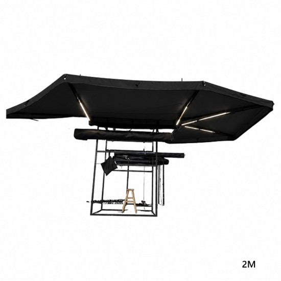 Πλαϊνή Τέντα Σκίασης Αυτοκινήτου 270° 2μ*2μ με LED Φωτισμό CXZ004 Μαύρη