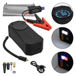 Επαναφορτιζόμενη Τρόμπα Αυτοκινήτου 153PSI 80W 4 σε 1 με Ψηφιακή Οθόνη, Jump Starter, Power Bank και Φακό QC3669